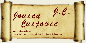 Jovica Cvijović vizit kartica